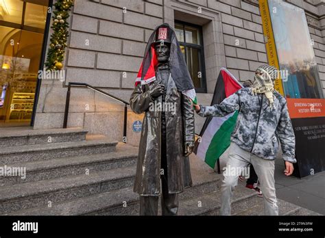 Nueva York Nueva York De Noviembre Manifestantes Pro Palestinos