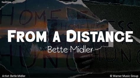 From A Distance By Bette Midler Keirgee Lyrics Video Youtube