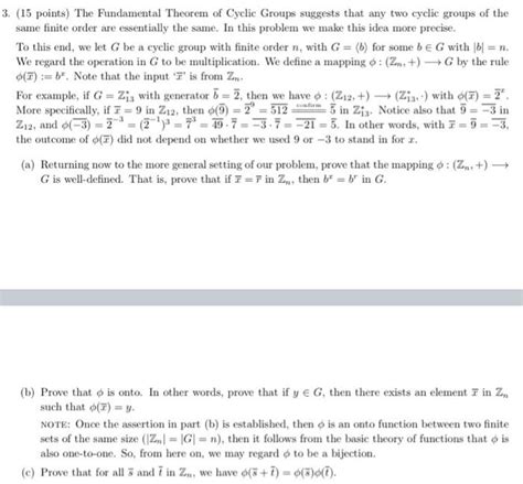 Solved Points The Fundamental Theorem Of Cyclic Chegg