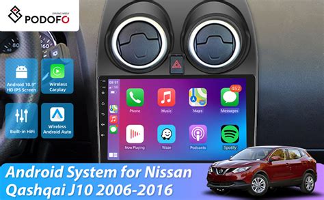 Podofo Autoradio F R Nissan Qashqai J G Wireless