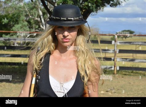 Blonde Cowgirl Hi Res Stock Photography And Images Alamy