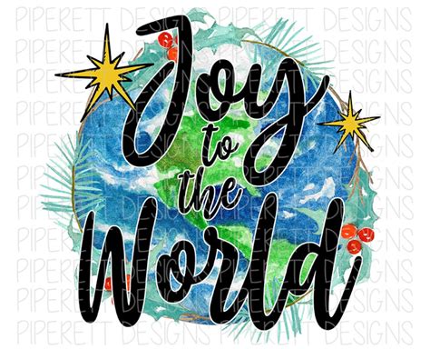 Joy To The World Peace On Earth Christmas Clipart Png Digital Download