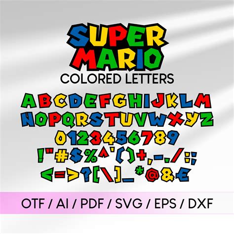 Super Mario Font Svg Super Mario Digital Download Super Mario Letters