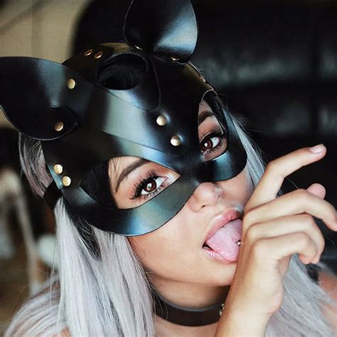 Fetish Women Sexy Mask Half Eyes Face Fox Cosplay Games Leather