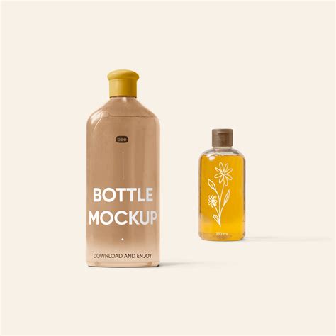 Big And Small Shampoo Bottle Mockup — Free Mockup World