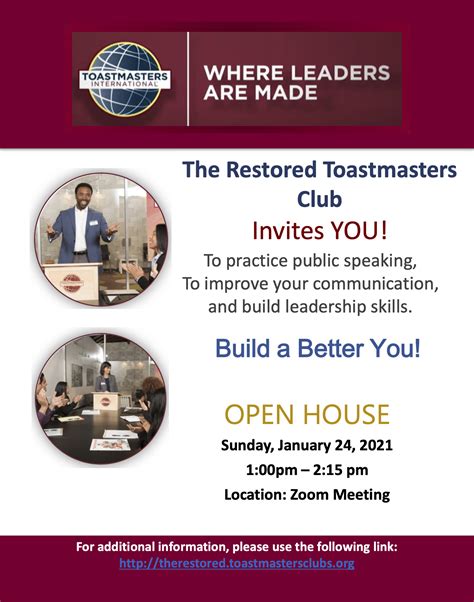 The Restored Toastmasters Open House District 36 Toastmasters