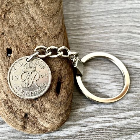 Lucky Sixpence Keychain Keyring Choose Coin Year For A Etsy Uk