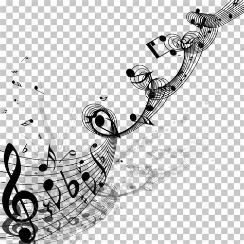 Musical Design From Music Staff Elements With Treble Clef And Notes On