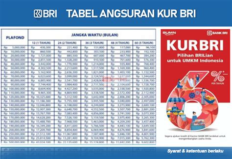 Siap Siap Ini Bocoran Tabel Angsuran Kur Bri Pinjaman Rp Juta