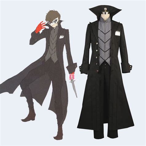 Persona 5 Joker Protagonist Cosplay Costume Outfit Coat Suit Jacket Top