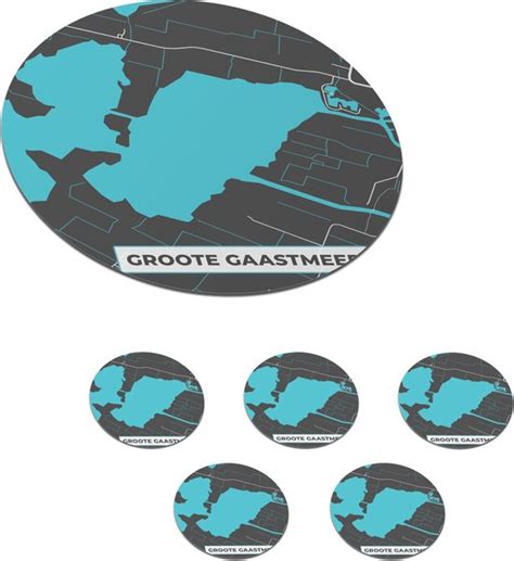 Onderzetters Voor Glazen Rond Plattegrond Kaart Stadskaart