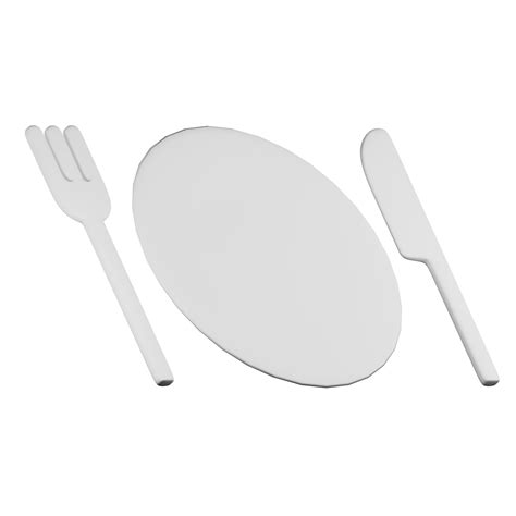 Fork Knife Plate Food 3d Illustration 10225618 Png