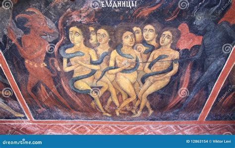 Hell Devils Women Scene Fresco Stock Photo Image Of Bible Licentious