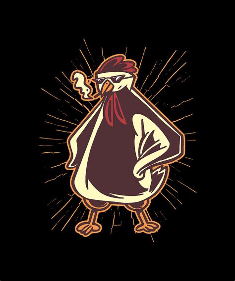 Funny chicken smoking with hands on hip Digital Art by Norman W - Fine ...