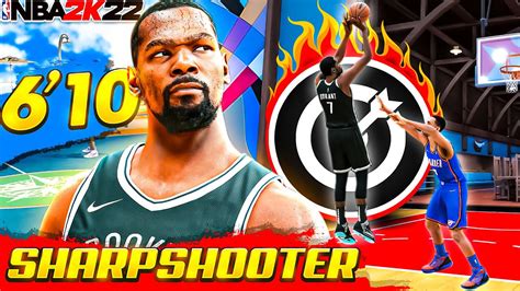 RIDICULOUS 6 10 SHARPSHOOTER BUILD ON NBA 2K22 BEST SHARP BUILD ON 2K