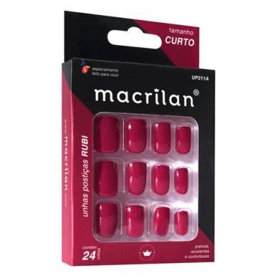 Unhas postiças UP A tamanho curto Macrilan cor Nude Macrilan