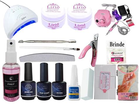 Kit Unha Acrygel Cabine Sun Motor Lixadeira Unhas De Gel Led Garota