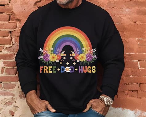Free Dad Hugs Gay Rainbow Pride Png Lgbtq Proud Father S Day Dad Sublimation Design Father S
