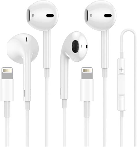 2 Pack Apple Earbuds For Iphone Wired Headphones With Lightning Connector【apple Mfi Certified