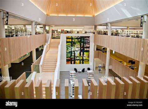 Interior Of The Hive At The University Of Worcester Britains Stock