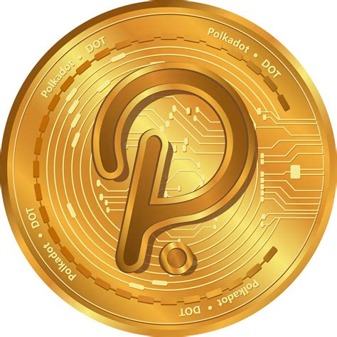 Polkadot DOT Gold Coin Cyptocurrency Token Concept Digital Money