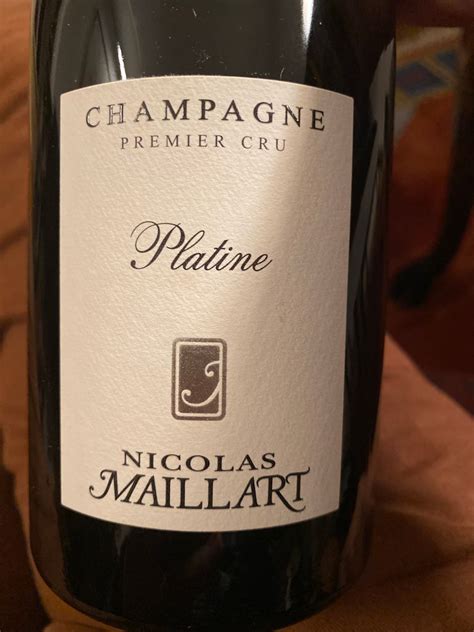 Nv Nicolas Maillart Champagne Premier Cru Extra Brut Platine France