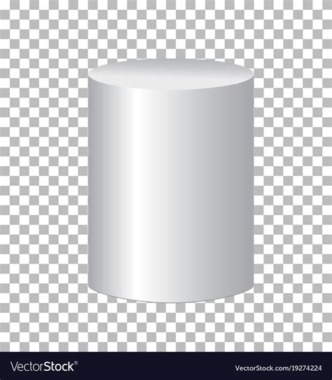 White Cylinder Isolated On Transparent Background Vector Image