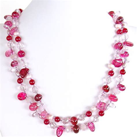 Radiant Treasures 20 5 Hot Pink Necklace Earth And Moon Design