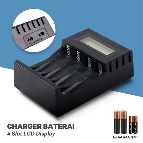 Pujimax Charger Baterai Slot Aa Aaa Ni Mh With Lcd Display Pj