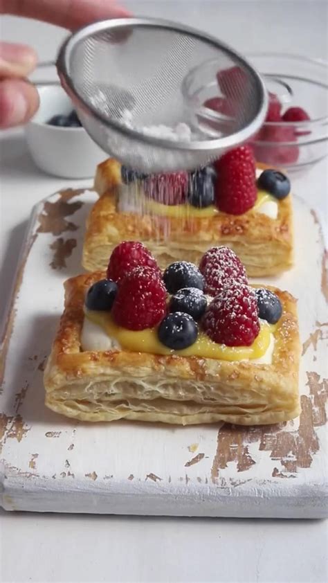 Puff Pastry Fruit Tarts With Ricotta Cream Filling Cooking Classy Puff Pastry Desserts Tart