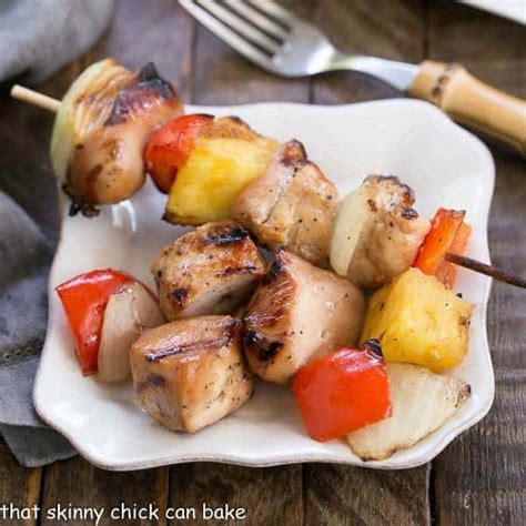 Honey Glazed Chicken Kabobs That Skinny Chick Can Bake