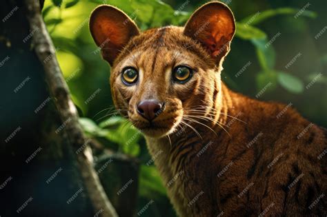 Premium Ai Image A Fossa The Sleek And Elusive Predator Of