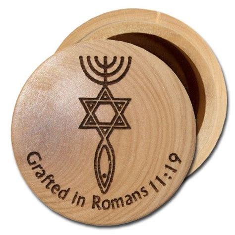 A Wooden Box With A Jewish Symbol On It