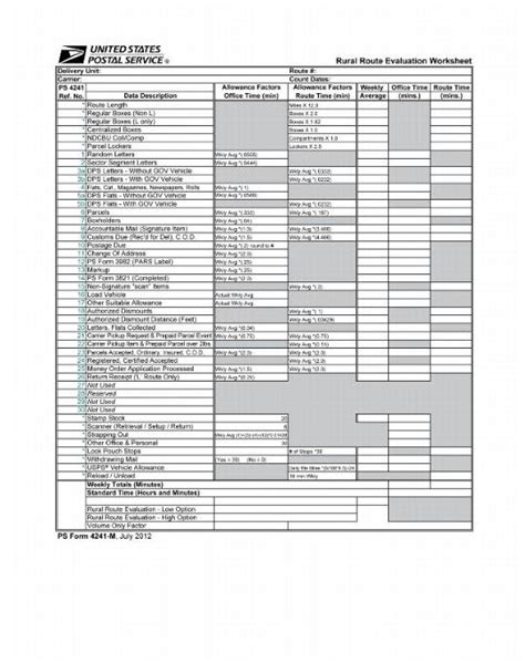 Revised Forms For Rural Route Mail Count