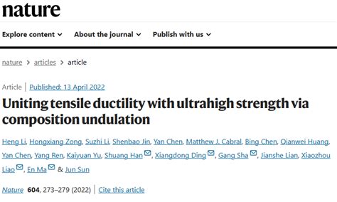 Uniting Tensile Ductility With Ultrahigh Strength Via Composition