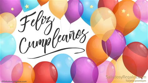 Feliz cumpleaños con coloridos globos - Feliz Cumpleaños, tarjetas