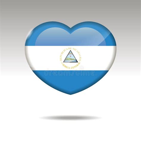 Símbolo De NICARAGUA Del Amor Icono De La Bandera Del Corazón