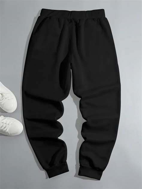 Manfinity Hypemode Men Letter Graphic Drawstring Waist Sweatpants