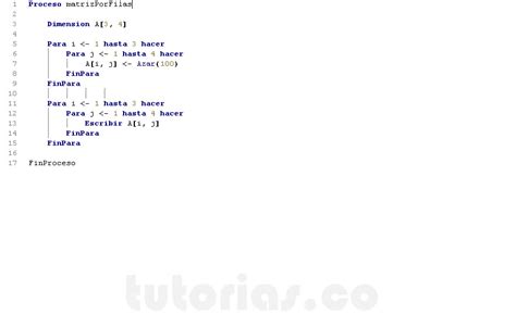 Arreglos Pseint Matriz Por Filas Tutorias Co