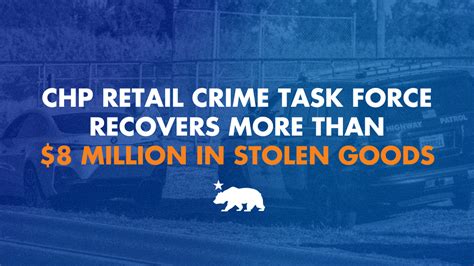 Chp Retail Crime Task Force Recovers More Than 8 Million In Stolen