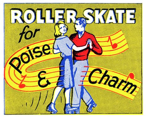 Roller Skate for Poise and Charm Drawing by Vintage Roller Skating ...