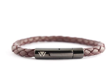 Bordeaux 5mm Braided Leather Bracelet With Push Button Clasp Wbracelet