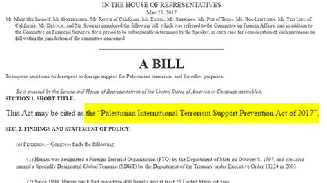 مشروع القانون الأميركي لمحاربة داعمي المقاومة الفلسطينية الموسوعة