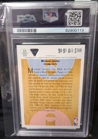 Graded 1991 Upper Deck Michael Jordan East All Star Basketball Card 69