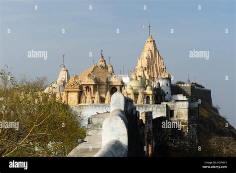 Jain Temples On The Holy Palitana Top In The Gujarat State In India