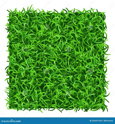 Grass Patch Top View Realistic Lawn Tile Stock Illustration