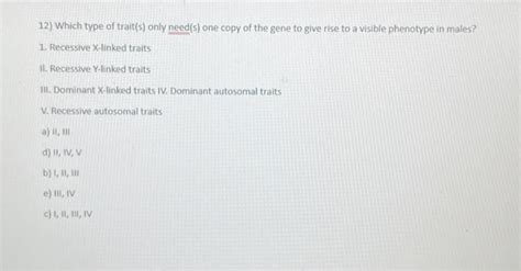 Solved 5 Which Of The Following Is False About Sex Chegg