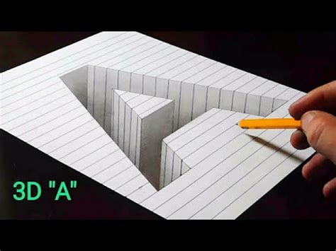 Very Easy How To Drawing D Floating Letter A D Trick Art On