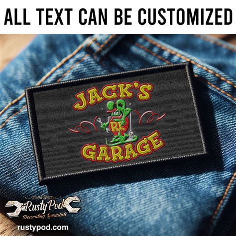 Personalized Hot Rod Lettering Rat Fink Iron On Embroidered Patch Rustypod Store