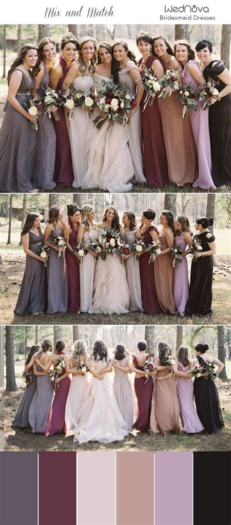 Mismatched Bridesmaid Dresses Color Palettes From Real Weddings